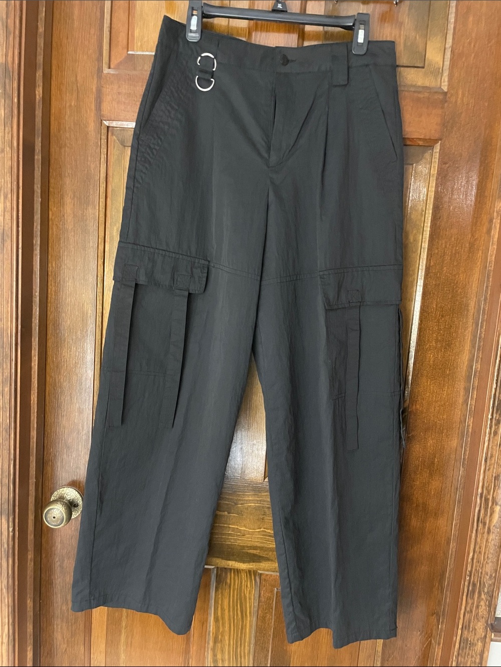 Vanilla Star black cargo-style pants, nylon blend, excellent condition, size 11
